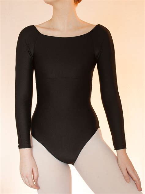 black dance leotard long sleeve